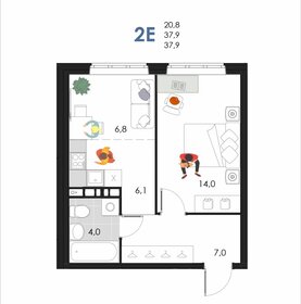 38,6 м², 2-комнатная квартира 4 252 176 ₽ - изображение 32