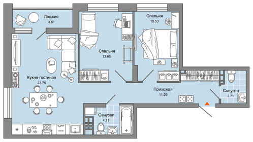 67 м², 3-комнатная квартира 10 973 700 ₽ - изображение 29