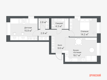 65,9 м², 2-комнатная квартира 7 810 000 ₽ - изображение 79