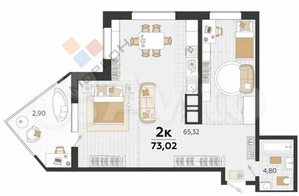 Квартира 80,1 м², 2-комнатная - изображение 1