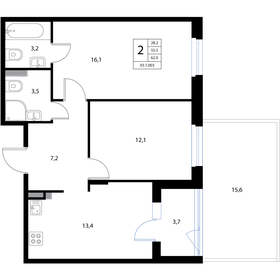 64,4 м², 3-комнатная квартира 10 883 600 ₽ - изображение 36