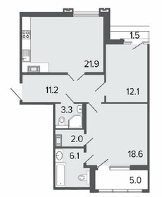 Квартира 75 м², 2-комнатная - изображение 1