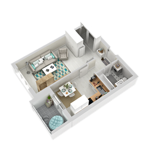 Квартира 39,8 м², 1-комнатная - изображение 3