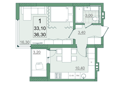 33,1 м², 1-комнатная квартира 4 137 500 ₽ - изображение 49