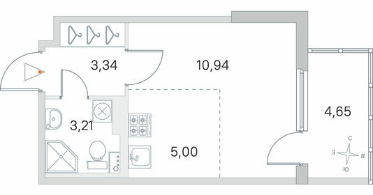 Квартира 23,9 м², студия - изображение 1