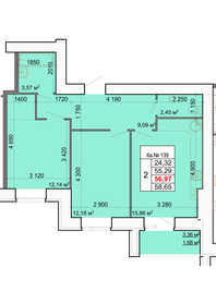 58,3 м², 2-комнатная квартира 5 832 000 ₽ - изображение 11