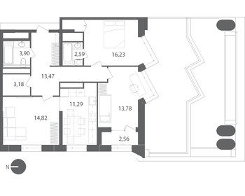 80 м², 3-комнатная квартира 10 500 000 ₽ - изображение 94