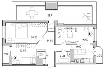 Квартира 95,4 м², 3-комнатная - изображение 1