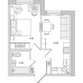 36,4 м², 1-комнатная квартира 4 356 000 ₽ - изображение 52