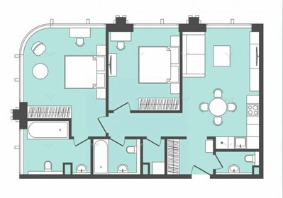 Квартира 75,3 м², 2-комнатные - изображение 1