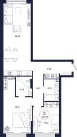 Квартира 80,3 м², 2-комнатная - изображение 3