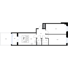 Квартира 63,3 м², 3-комнатная - изображение 2