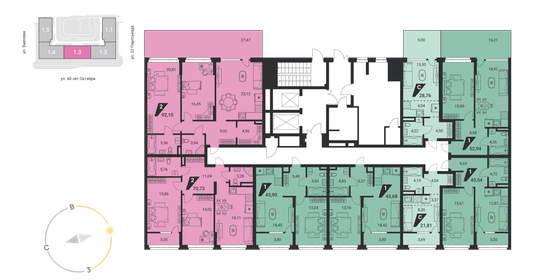 43,4 м², 1-комнатная квартира 5 914 673 ₽ - изображение 2