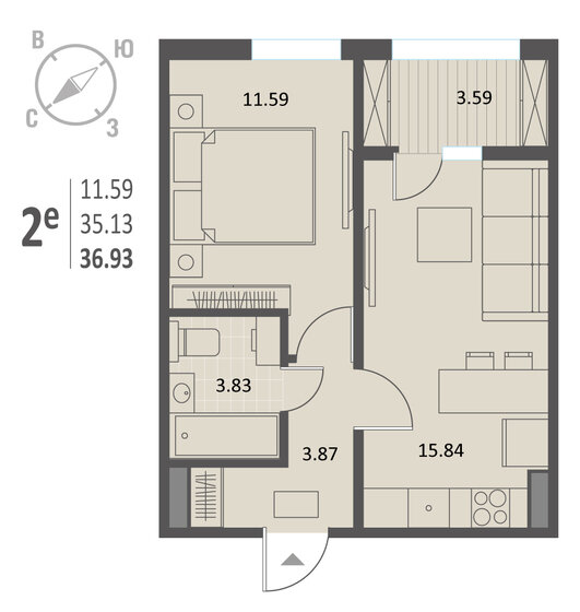 36,9 м², 1-комнатная квартира 5 724 150 ₽ - изображение 18