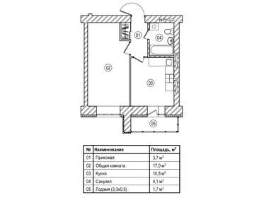 Квартира 37,3 м², 1-комнатная - изображение 1