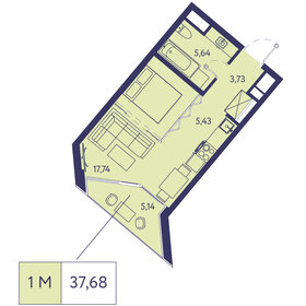 37,7 м², 1-комнатная квартира 12 321 360 ₽ - изображение 35