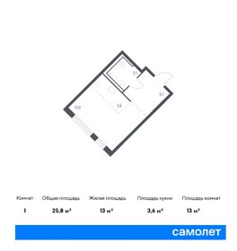 Квартира 25,8 м², студия - изображение 1