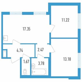 56 м², 3-комнатная квартира 6 900 000 ₽ - изображение 54