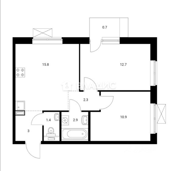 49,7 м², 2-комнатная квартира 14 600 000 ₽ - изображение 29