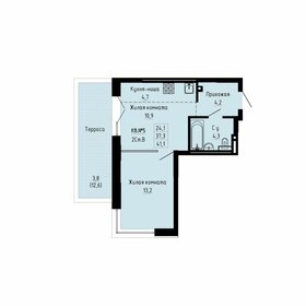 Квартира 41,1 м², 2-комнатная - изображение 1