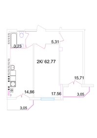 62,8 м², 2-комнатная квартира 4 946 276 ₽ - изображение 8