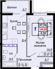40,9 м², 1-комнатная квартира 13 125 000 ₽ - изображение 19