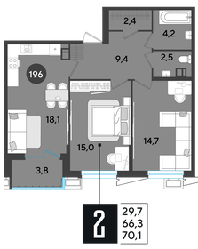 72,8 м², 2-комнатная квартира 11 500 000 ₽ - изображение 90