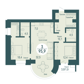 84 м², 3-комнатная квартира 15 500 000 ₽ - изображение 38