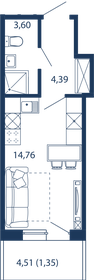 Квартира 24,1 м², студия - изображение 1