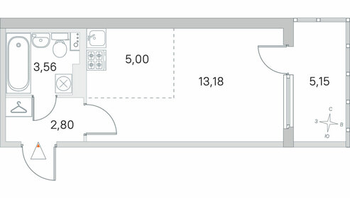 Квартира 26,1 м², студия - изображение 1