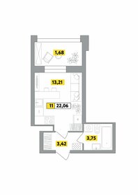 Квартира 22,1 м², студия - изображение 1
