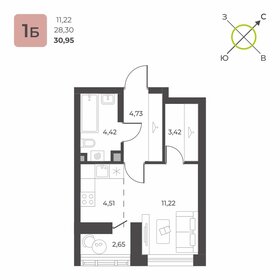 29,8 м², 1-комнатная квартира 4 294 000 ₽ - изображение 27