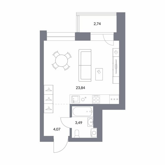 34,3 м², квартира-студия 7 900 000 ₽ - изображение 24