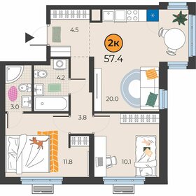 63 м², 3-комнатная квартира 6 000 000 ₽ - изображение 106
