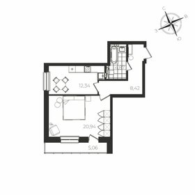 Квартира 53,4 м², 1-комнатная - изображение 1