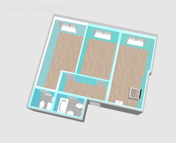 Квартира 59,6 м², 3-комнатная - изображение 3