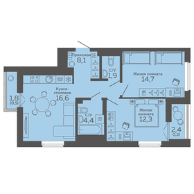 59 м², 2-комнатная квартира 10 505 000 ₽ - изображение 1