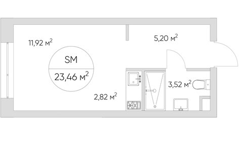 Квартира 23 м², студия - изображение 1