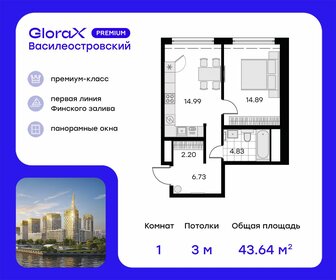 Квартира 43,6 м², 1-комнатная - изображение 1