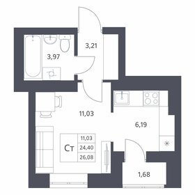 Квартира 26,1 м², студия - изображение 1