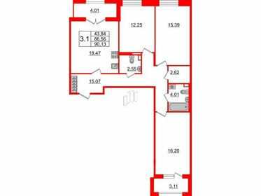 104,3 м², 3-комнатная квартира 27 123 200 ₽ - изображение 17