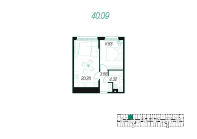36 м², 1-комнатная квартира 4 550 000 ₽ - изображение 33
