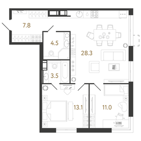 89,3 м², 2-комнатная квартира 15 990 000 ₽ - изображение 85