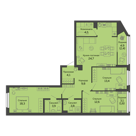 98,8 м², 3-комнатная квартира 14 700 000 ₽ - изображение 99