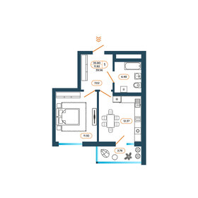 Квартира 39,6 м², 1-комнатная - изображение 1