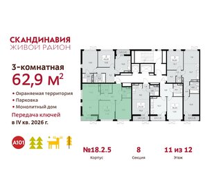 64,9 м², 3-комнатная квартира 14 968 835 ₽ - изображение 31