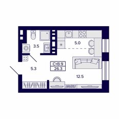 Квартира 26,3 м², студия - изображение 2