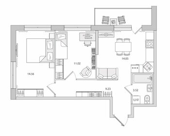 Квартира 58,9 м², 2-комнатная - изображение 1