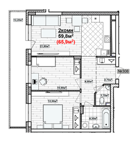 82,6 м², 2-комнатная квартира 10 999 000 ₽ - изображение 86
