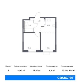 34,4 м², 1-комнатная квартира 7 305 131 ₽ - изображение 23